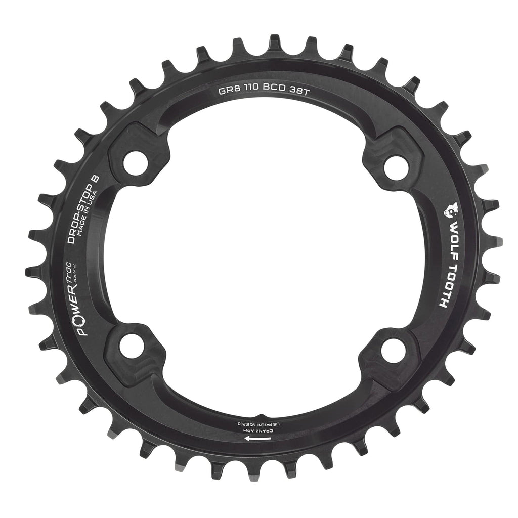 Oval 110 BCD Asymmetric 4-Bolt Chainrings for Shimano GRX Cranks
