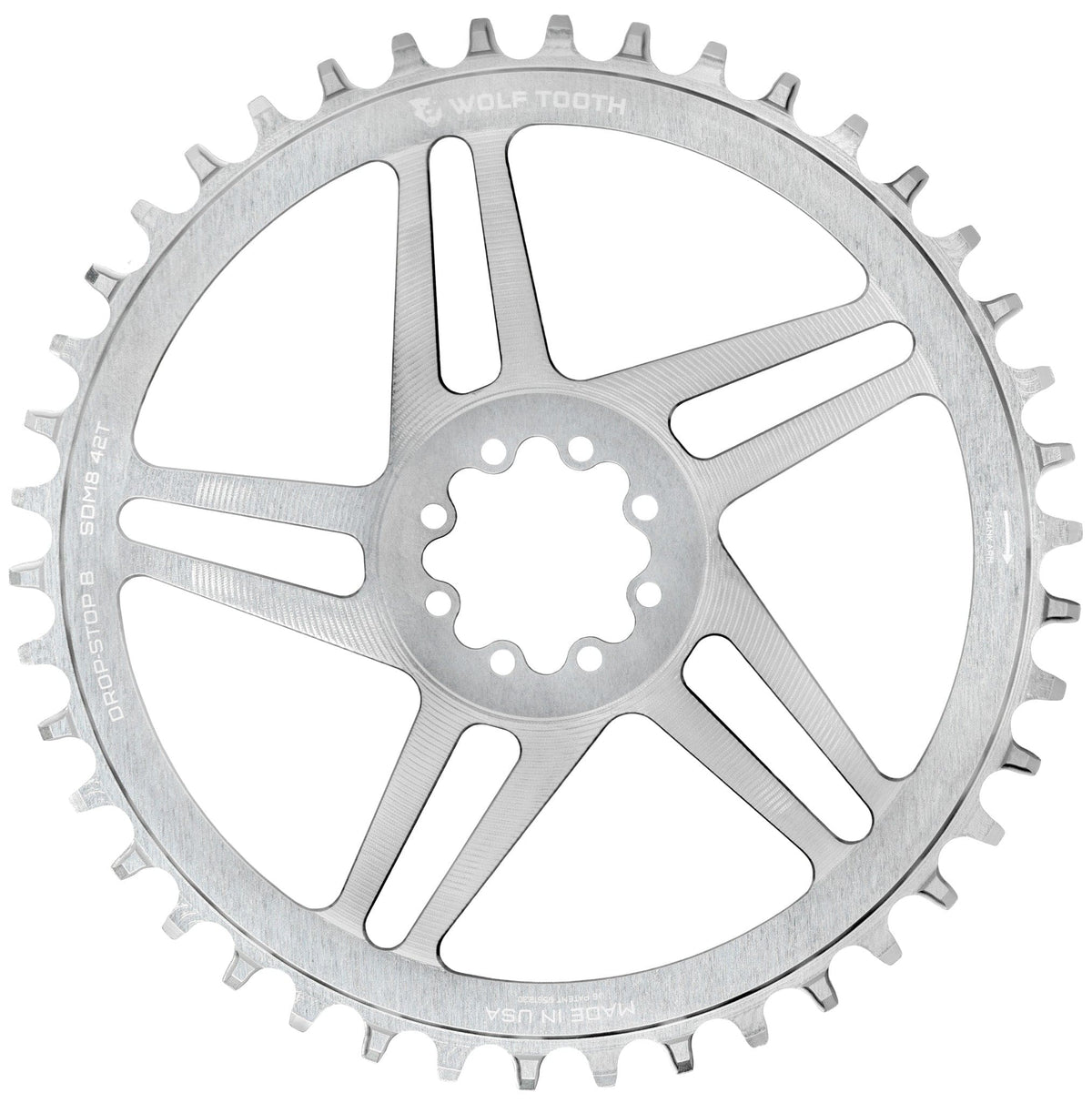 Direct Mount Chainrings for SRAM 8-Bolt Gravel / Road Cranks - Raw Silver