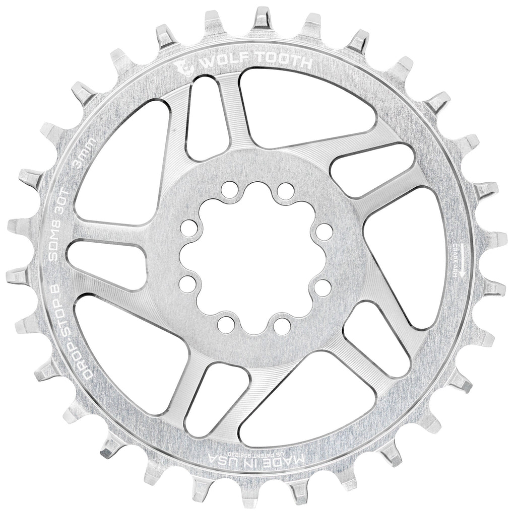 Direct Mount Chainrings for SRAM 8-Bolt Mountain Cranks - Raw Silver