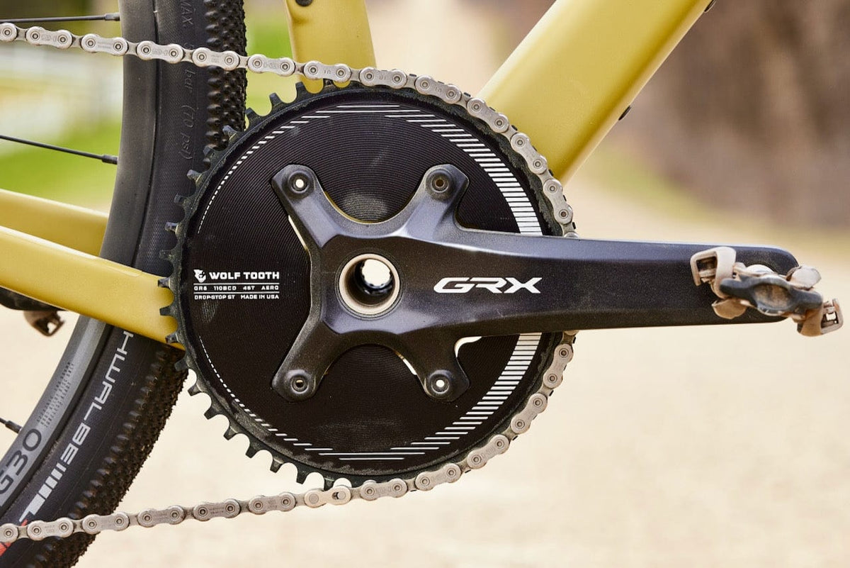 Aero 110 BCD Asymmetric 4-Bolt Chainrings for Shimano GRX 800 Cranks